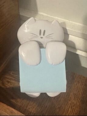 Post-it 3M White Cat Pop-Up Sticky Note Dispenser Organizer